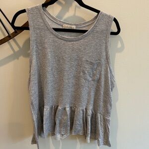 Altar'd State Heather Gray Peplum Tank Top
